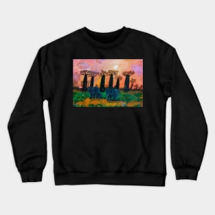 baobab tree and elephant Crewneck Sweatshirt